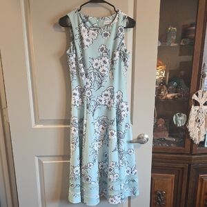 Calvin Klein Mint Green Floral Midi Dress